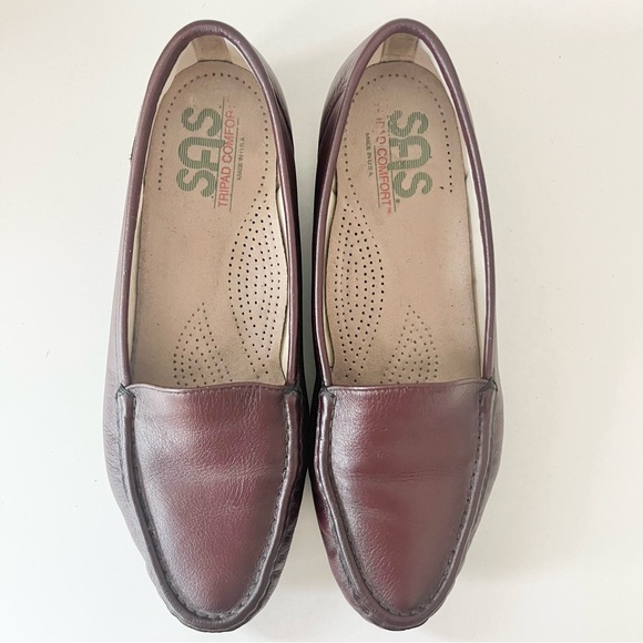 SAS San Antonio Sandals Simplify Women’s Loafers Brown Antique Wine Leather 9 M - Picture 6 of 8